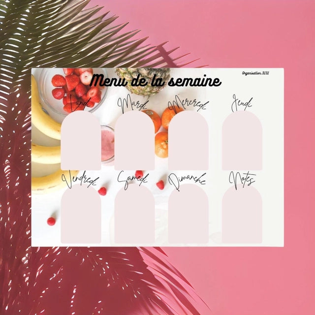 Menu de la semaine " Fruits "