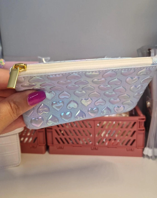 Porte monnaie Bleu à cœur en relief