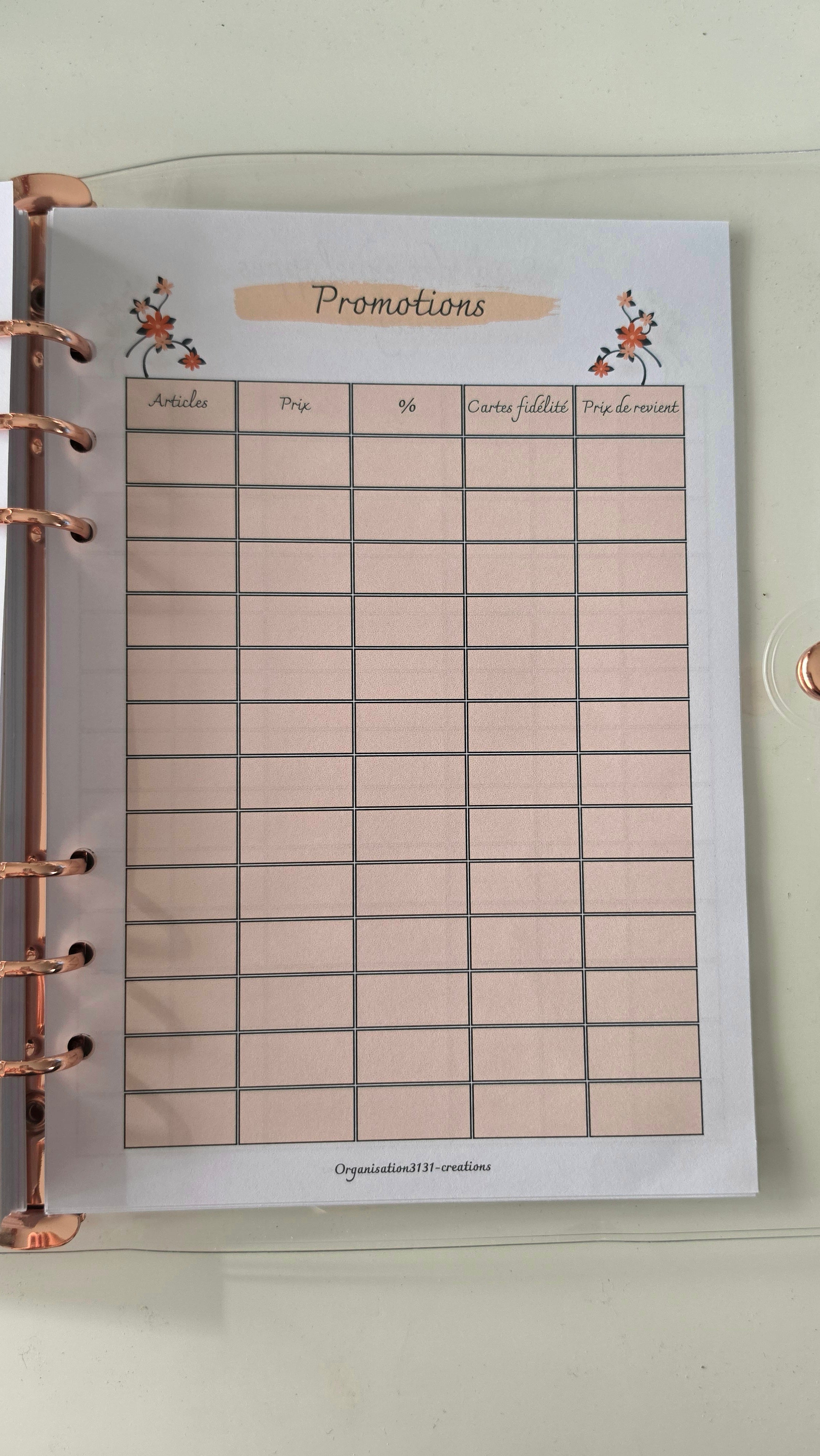 Planner d'organisation