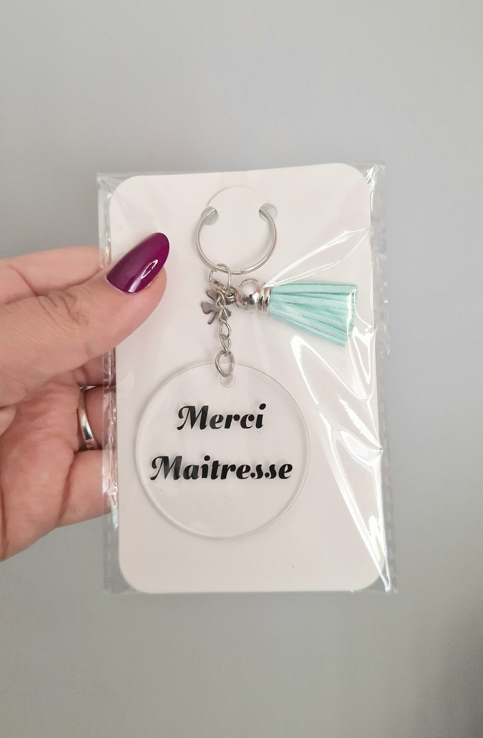 Porte-clés fait main "merci maîtresse"