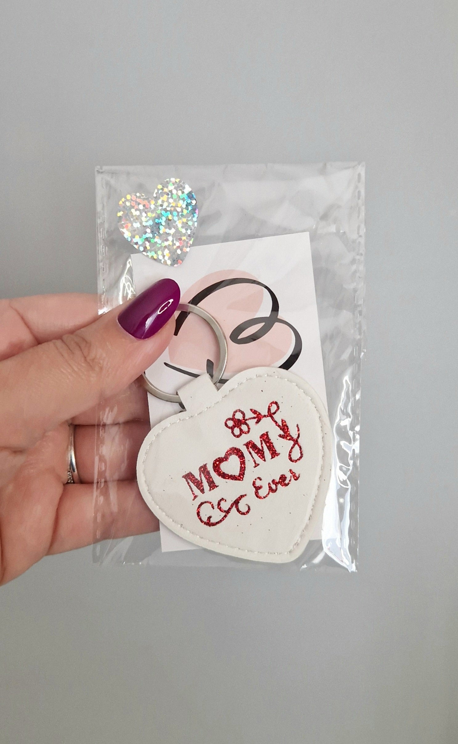 Porte-clés fait main "mom"