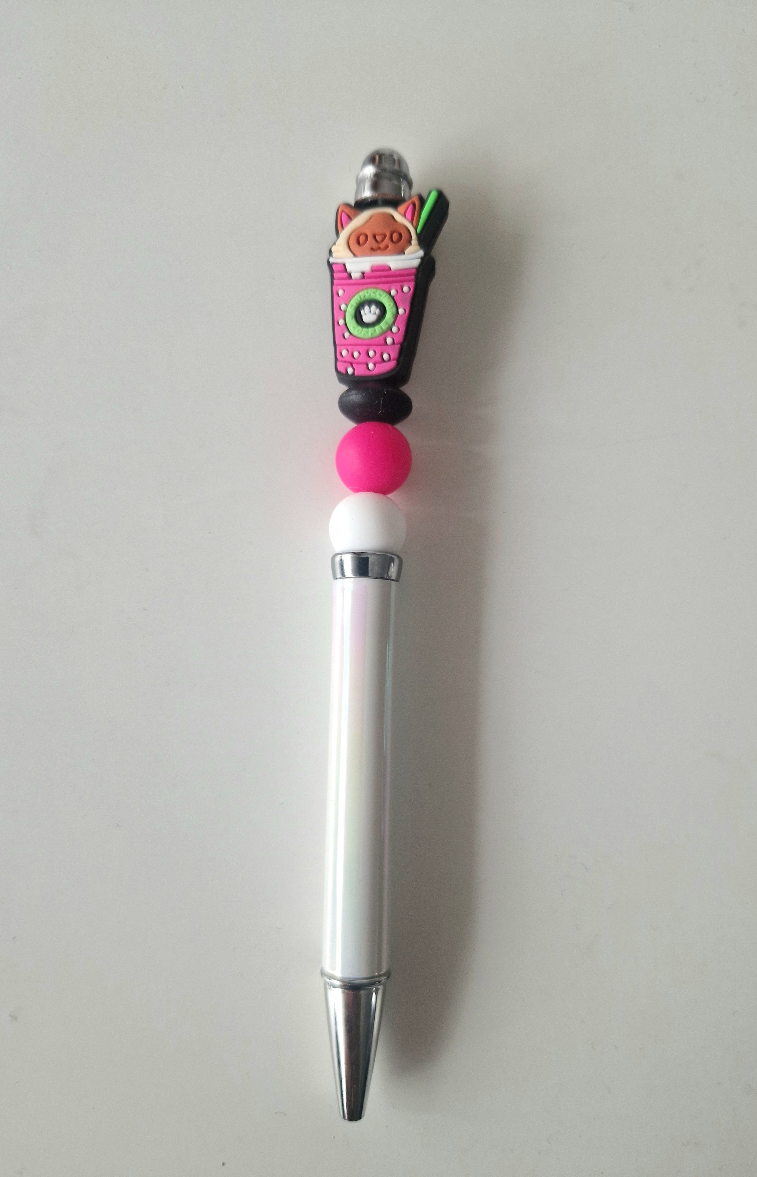 Stylo avec perles en silicone