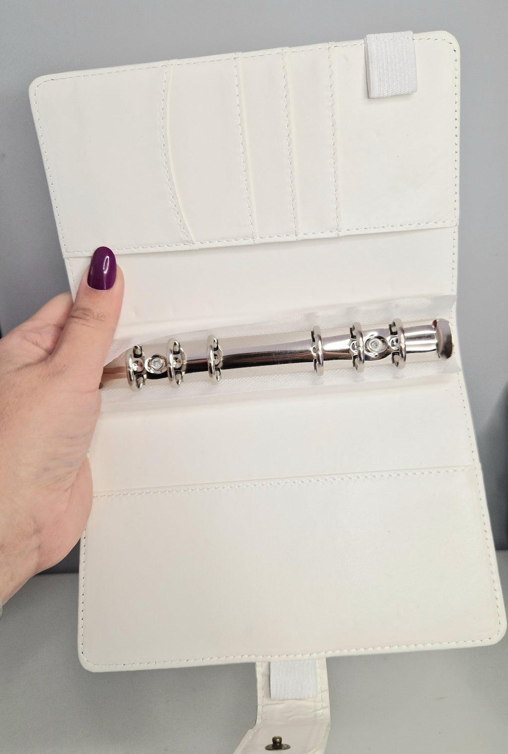 Classeur A6 blanc avec 6 enveloppes zip personnalisées