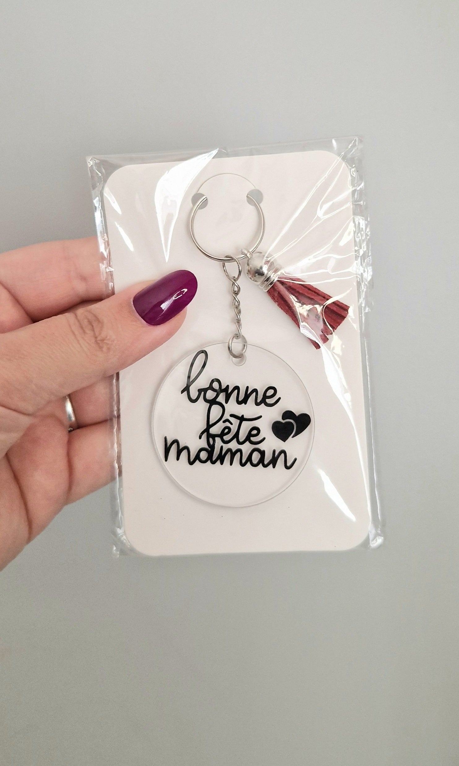 Porte-clés fait main "bonne fête maman"