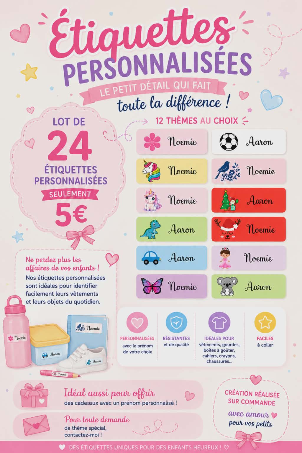Lot de 24 Étiquettes