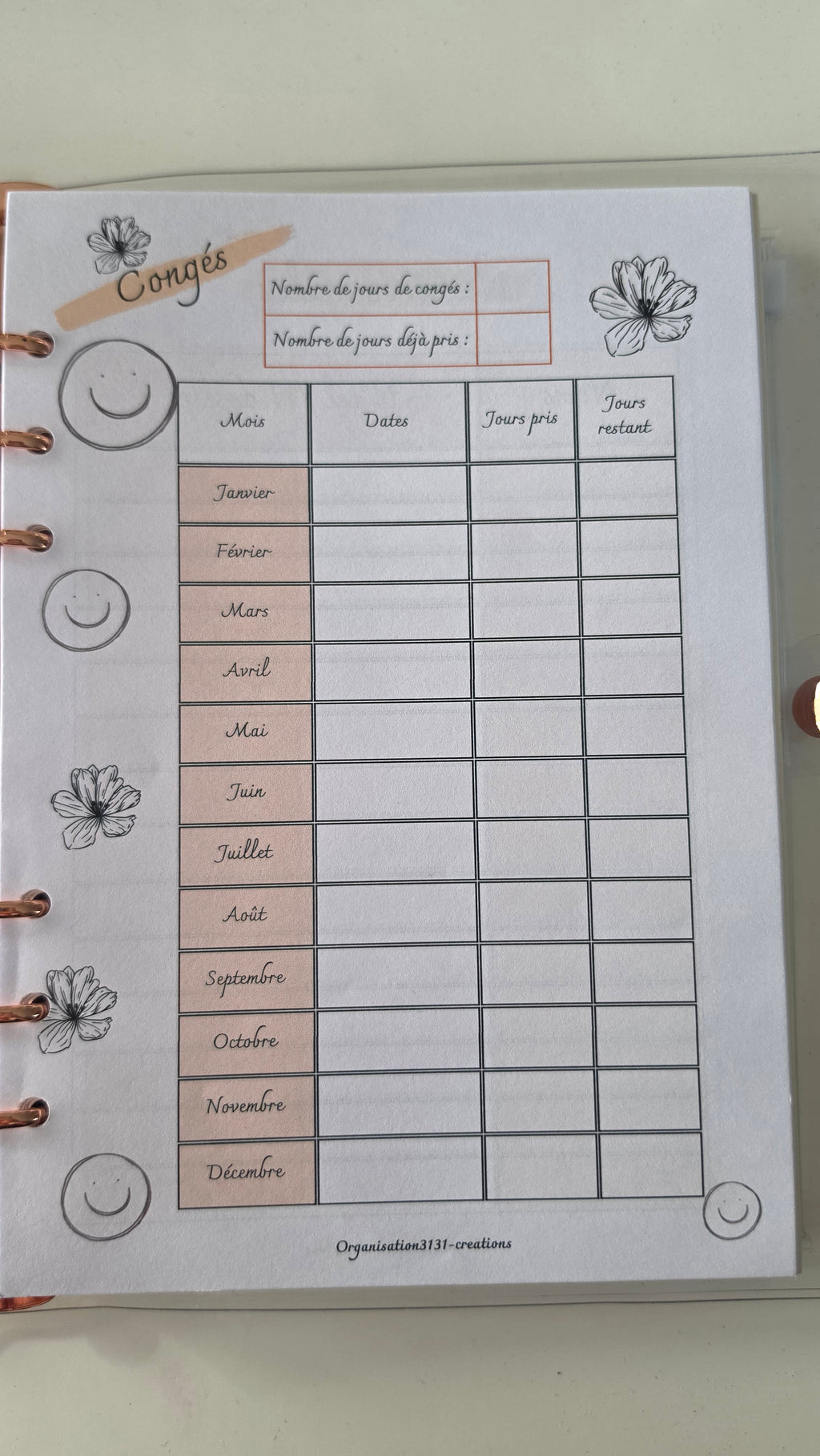 Planner d'organisation