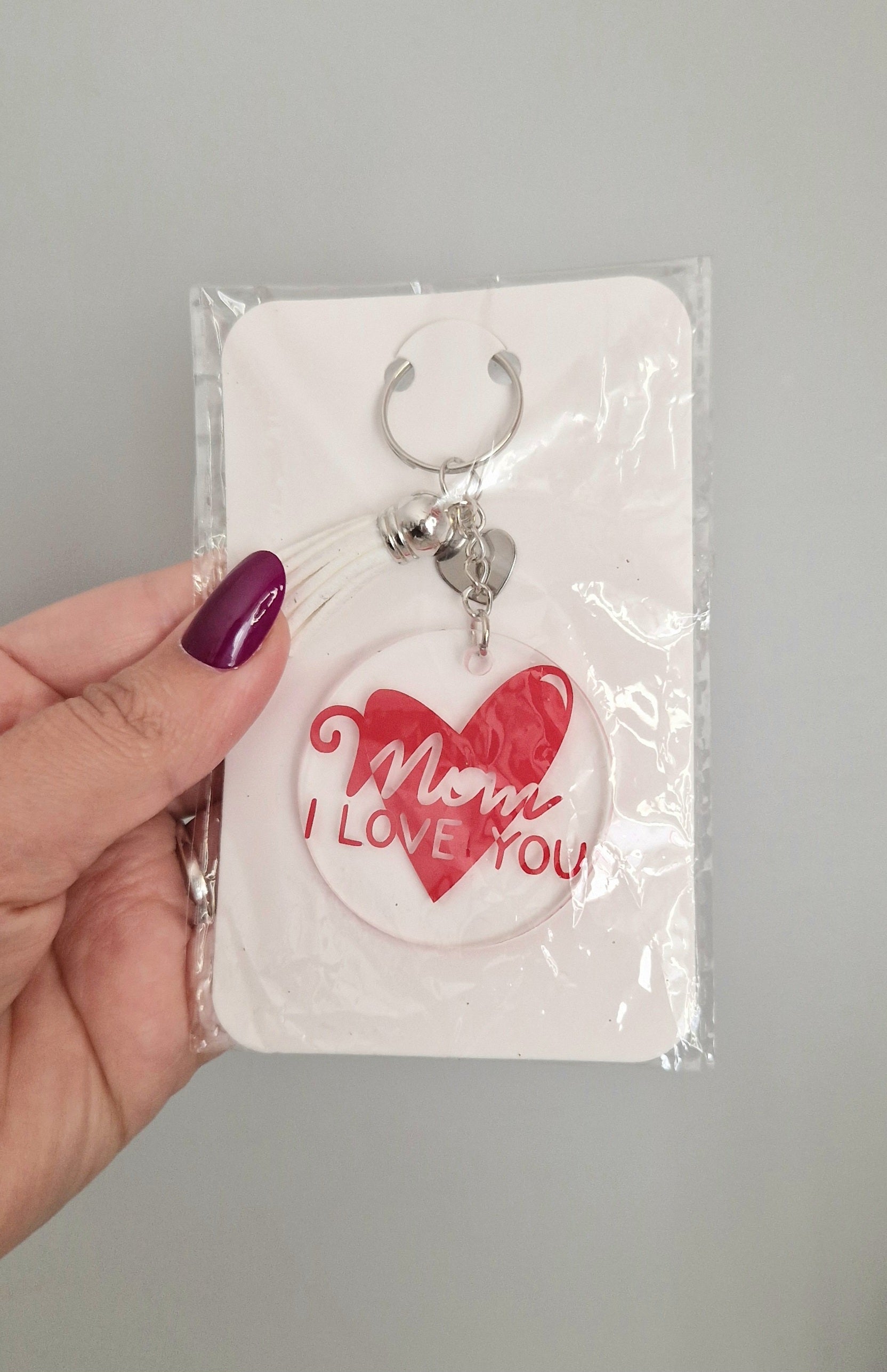 Porte-clés fait main "mom I love you"