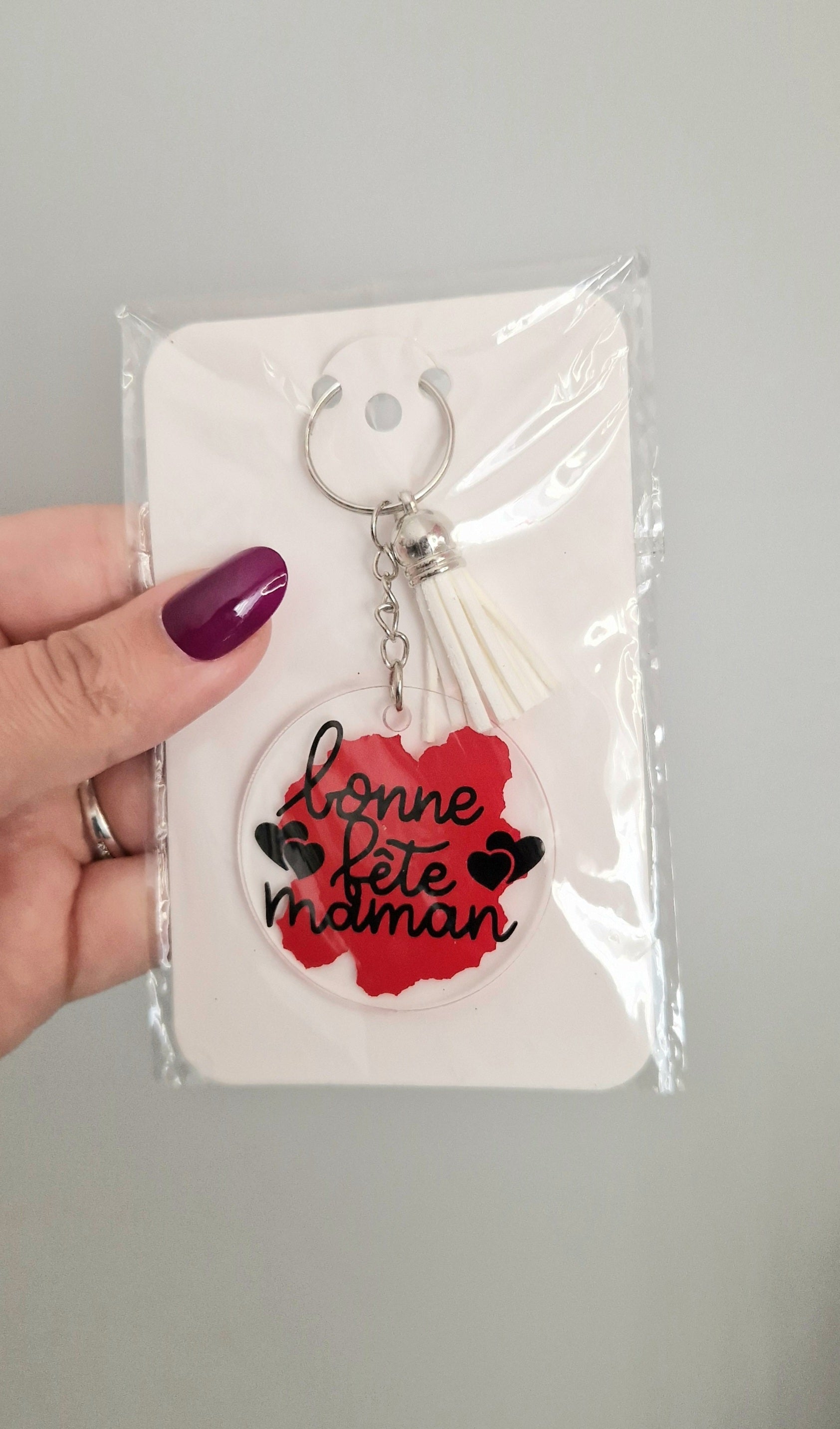 Porte-clés fait main "bonne fête maman"