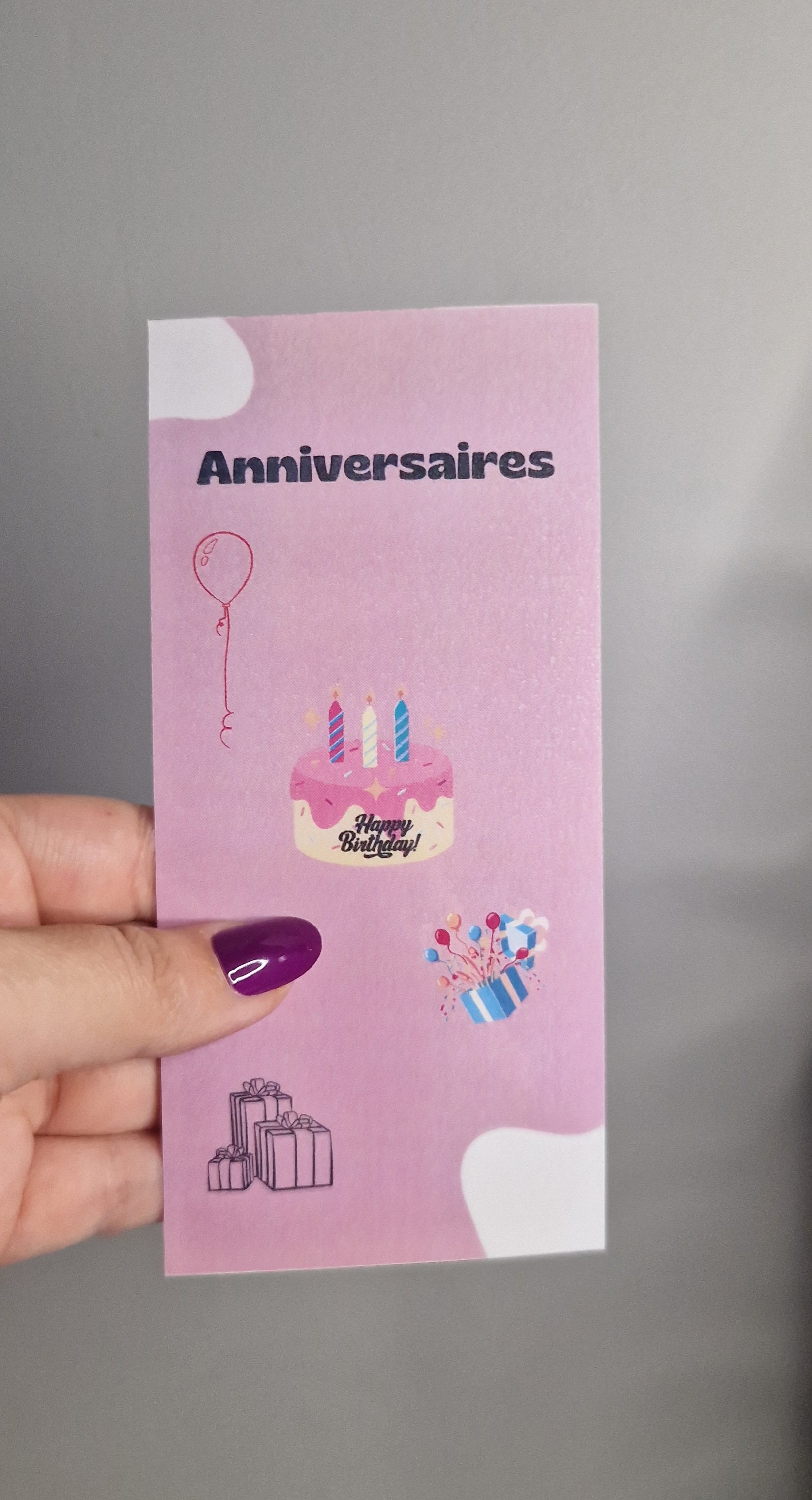 Page de garde "Anniversaires"