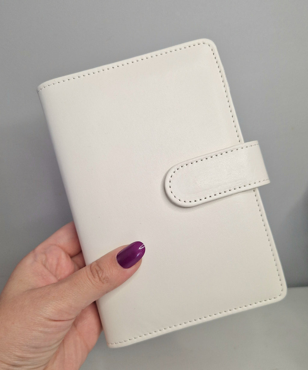 Classeur A6 blanc avec 6 enveloppes zip personnalisées