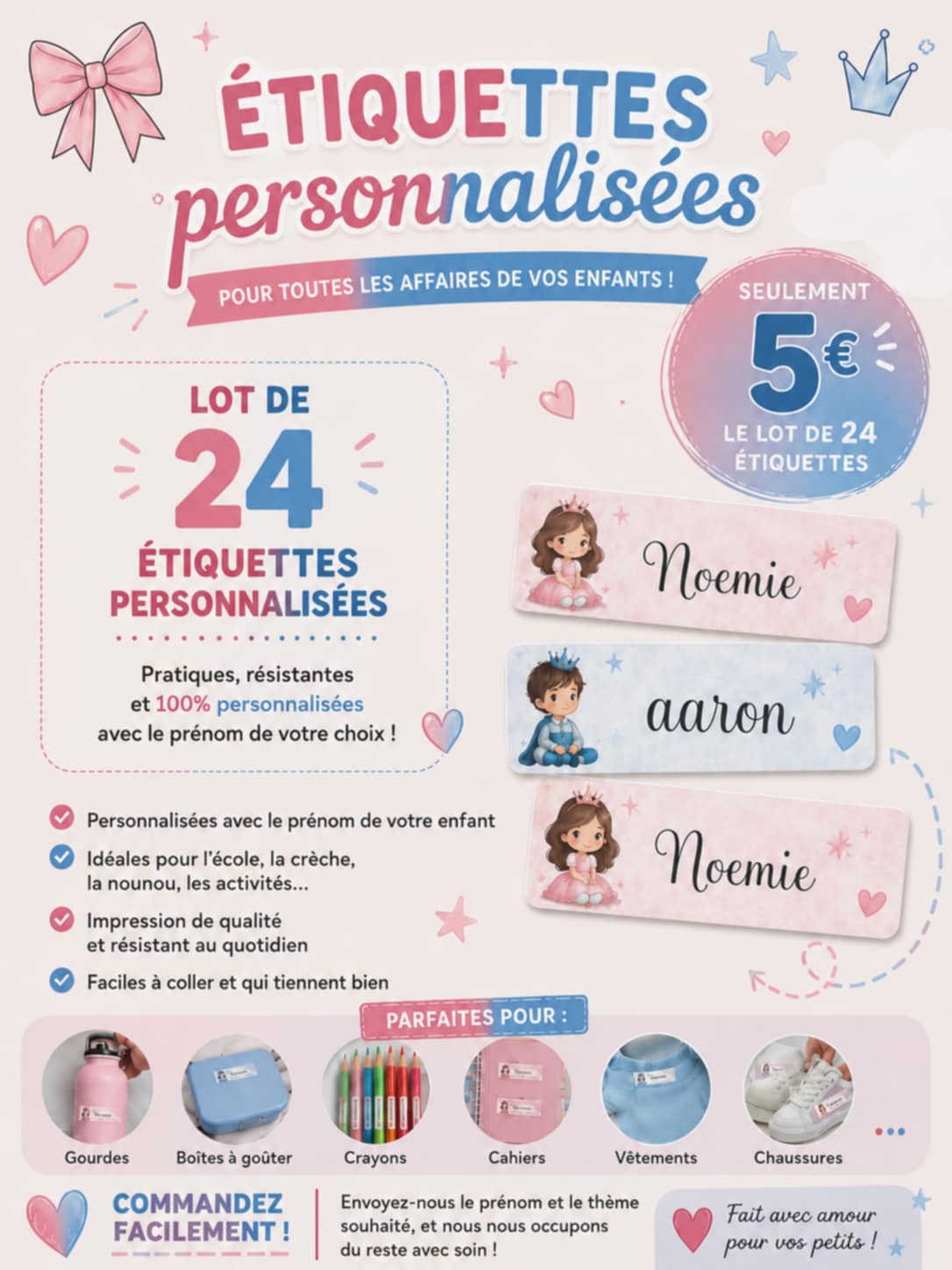Lot de 24 Étiquettes