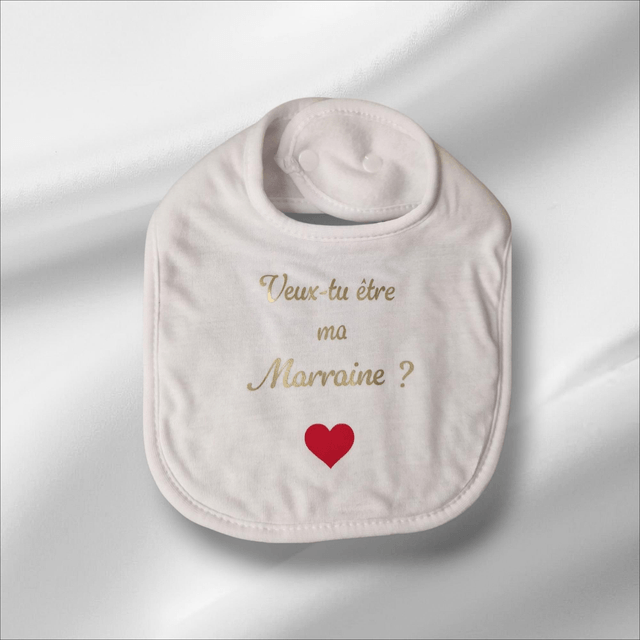 Bavoir " Veux-tu être ma marraine? "